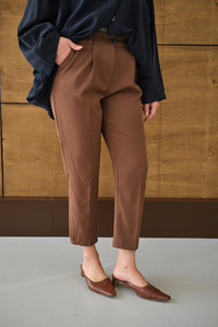 DUBLE KAPLAMA KEMERLI PANTOLON Kahverengi