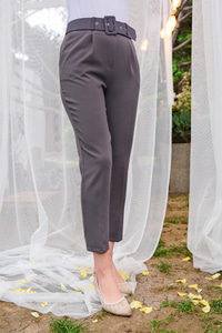 DUBLE KAPLAMA KEMERLI PANTOLON KOYU GRI