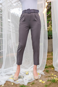 DUBLE KAPLAMA KEMERLI PANTOLON KOYU GRI