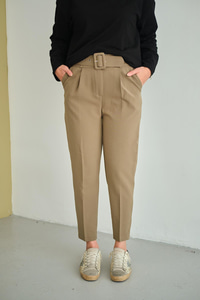 DUBLE KAPLAMA KEMERLI PANTOLON Koyu Yeşil