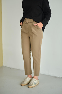 DUBLE KAPLAMA KEMERLI PANTOLON Koyu Yeşil