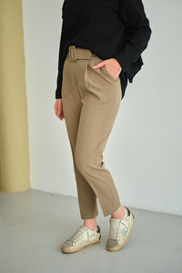 DUBLE KAPLAMA KEMERLI PANTOLON Koyu Yeşil