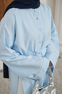 Duble Kol Yırtmaçlı Gömlek Açık Mavi