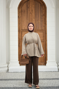 Duble Kol Yırtmaçlı Gömlek Mint Yeşil