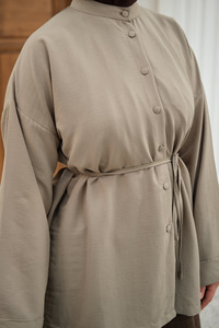 Duble Kol Yırtmaçlı Gömlek Mint Yeşil