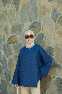 Düğme Detay Bağlamalı Ceket Lacivert