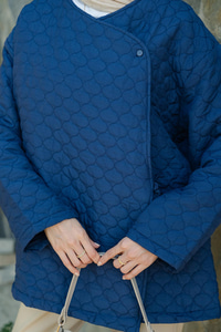 Düğme Detay Bağlamalı Ceket Lacivert