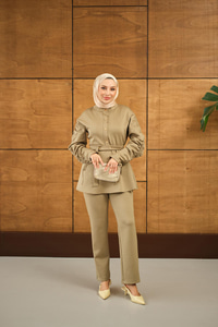 Düğme Detay İkili Takım Yeşil