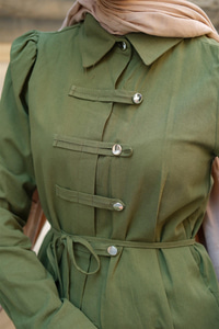 Düğme Detay Takım Yeşil