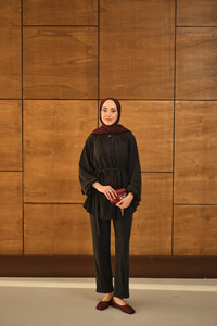 Düğme Detaylı Bel Bağlamalı Takım Siyah