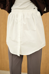 Düğme Detaylı Belden Lastikli İçlik Beyaz