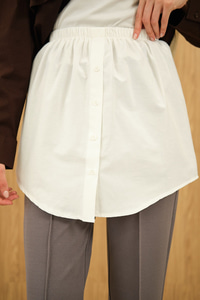 Düğme Detaylı Belden Lastikli İçlik Beyaz