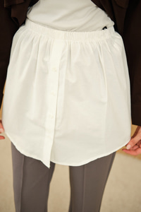 Düğme Detaylı Belden Lastikli İçlik Beyaz