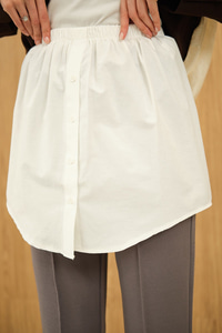 Düğme Detaylı Belden Lastikli İçlik Beyaz