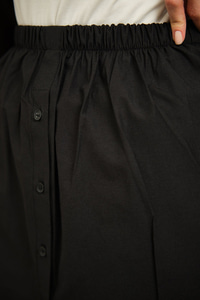 Düğme Detaylı Belden Lastikli İçlik Siyah