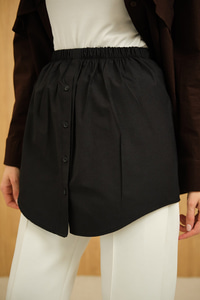 Düğme Detaylı Belden Lastikli İçlik Siyah