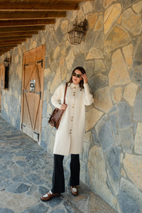 Düğmeli Triko Ceket Bej