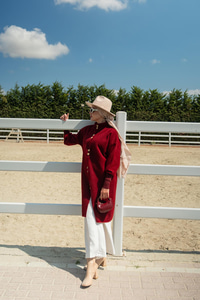 Düğmeli Triko Ceket Bordo