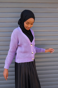 Uygun Fiyatlı DUGMELI TRIKO HIRKA LILA | Loccomoda.com 