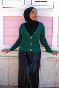 Uygun Fiyatlı DUGMELI TRIKO HIRKA ZUMRUT YESIL | Loccomoda.com 