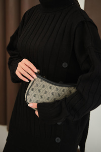 Düğmeli Triko Takım Siyah