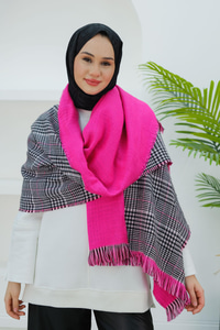 Düz Çift Taraflı Atkı Fuşya