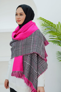 Düz Çift Taraflı Atkı Fuşya