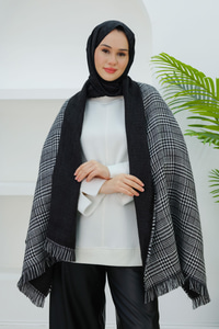 Düz Çift Taraflı Atkı Siyah