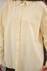 Düz Oversize Gömlek Krem