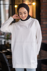 Uygun Fiyatlı DUZ TUNIK  BEYAZ | Loccomoda.com 