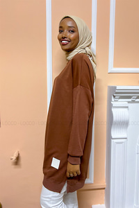 Uygun Fiyatlı DUZ TUNIK  KAHVERENGI | Loccomoda.com 
