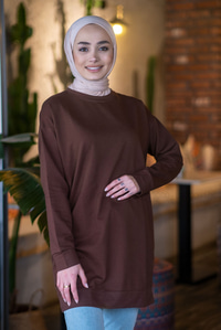 Uygun Fiyatlı DUZ TUNIK  KAHVERENGI | Loccomoda.com 