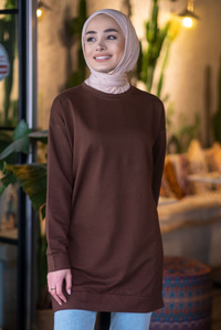 Uygun Fiyatlı DUZ TUNIK  KAHVERENGI | Loccomoda.com 