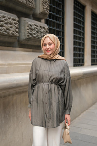 Ekol Bel Bağlamalı Gömlek Antrasit