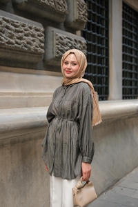 Ekol Bel Bağlamalı Gömlek Antrasit