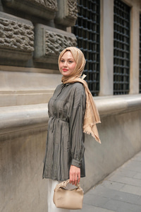 Ekol Bel Bağlamalı Gömlek Antrasit