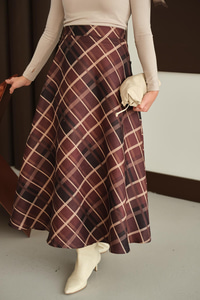 Ekose Desen Etek Kahverengi