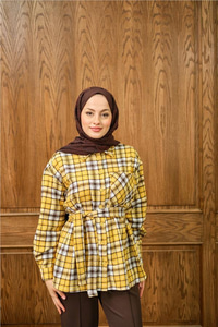 Ekose Desen Gömlek Sarı