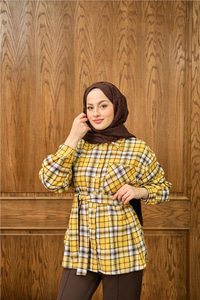 Ekose Desen Gömlek Sarı