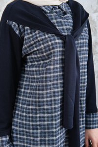 Ekose Desen İkili Takım Mavi