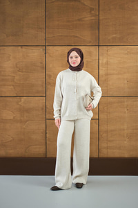 Ekose Düğmeli Takım Taş