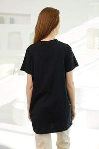 Erkek Ayıcık Baskılı Basic Kısa Kollu İçlik Siyah