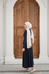 Eteği Pileli Ceketi Yandan Düğmeli Takım Lacivert