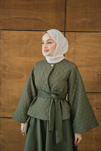 Eteği Scuba Kapitone Takım Yeşil