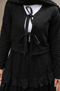 Eteği Volanlı Takım Siyah