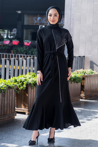 Uygun Fiyatlı ETEGI VOLANLI TASLI ABIYE SIYAH | Loccomoda.com 