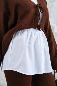 Etek Uzatıcı Düğme Detay İçlik Beyaz