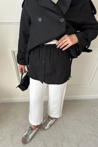 Etek Uzatıcı Düğme Detay İçlik Siyah