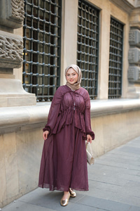 Etekli Kimono Takım Bordo