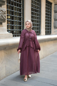 Etekli Kimono Takım Bordo